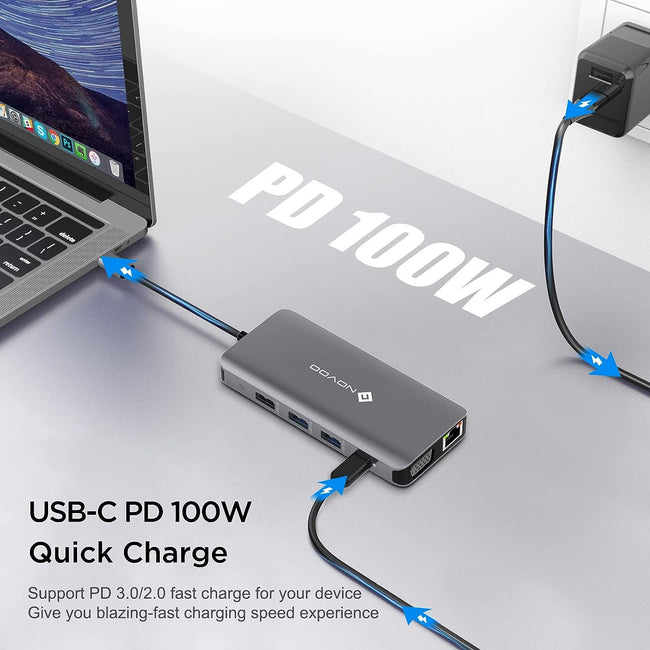 USB C Docking Station Dual HDMI Adapter