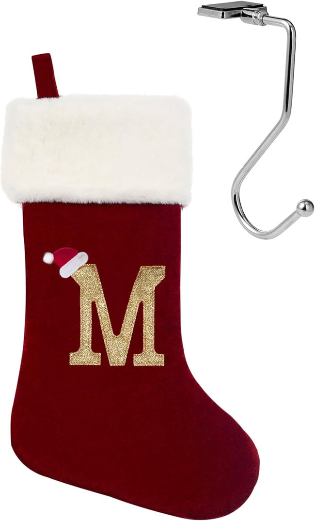 Infleesh 20-inch red Christmas stocking holder with letters, super soft, holiday gifting