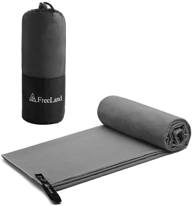 FreeLand Microfiber Camping Towels Quick Dry Gray