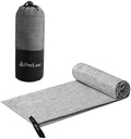 FreeLand Microfiber Camping Towels for Backpacking Beach Swimming Hiking Travel Gray Marle