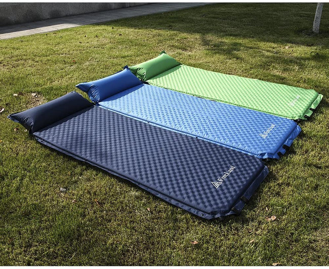 FreeLand Camping Sleeping Pad Self Inflating with Attached Pillow, Lightweight, Large