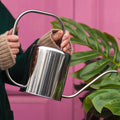 1pc 1.3L Plants Watering Can Stainless Steel Watering Pot Long Spout Succulents Watering Kettle Gardening Tool